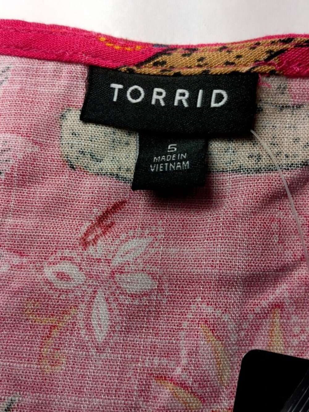 Torrid Size 5 Plus Size Pink Leopard Dress Rouched Short Sleeve Midi Belted Cat - Picture 5 of 16